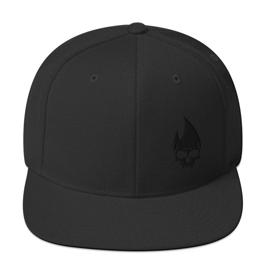 Skull Games Flat Brim Snapback Hat with Black Skully