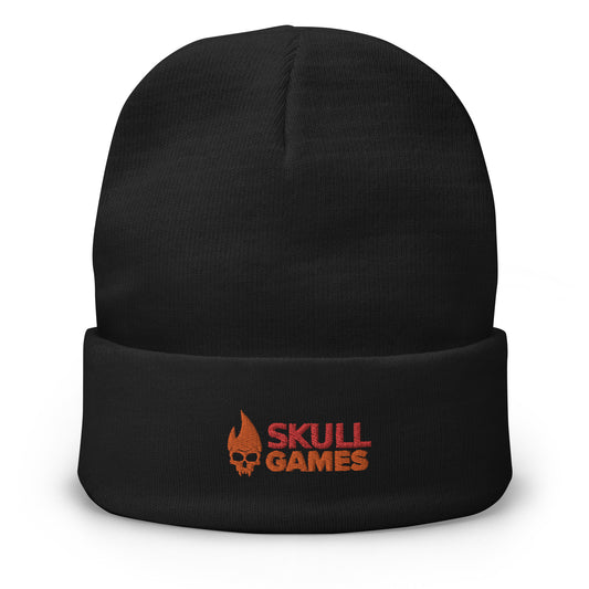 Skull Games Embroidered Cuffed Beanie with Linear Logo