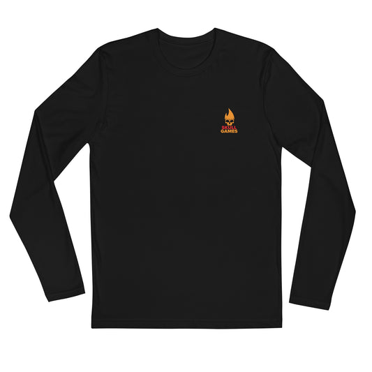 Skull Games Long Sleeve Fitted Crew with Vertical Logo